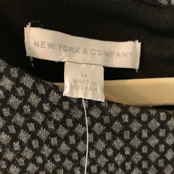 NY & COMPANY Dress Sheath Abstract Knit Retro Sleeveless Gray Black Medium - Picture 8 of 8
